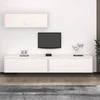 TV staliukas Televizoriaus spintelės, 3vnt., baltos, pušies medienos masyvas