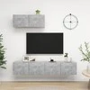 TV staliukas Televizoriaus spintelės, 3vnt., betono pilkos, apdirbta mediena