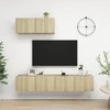 TV staliukas Televizoriaus spintelės, 3vnt., sonoma ąžuolo, apdirbta mediena