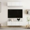 TV staliukas Televizoriaus spintelės, 4vnt., baltos, 60x30x30cm, mediena
