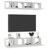 TV staliukas Televizoriaus spintelės, 4vnt., baltos, 80x30x30cm, mediena