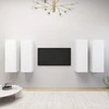TV staliukas Televizoriaus spintelės, 4vnt., baltos, 30,5x30x90cm, mediena