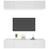TV staliukas Televizoriaus spintelės, 4vnt., baltos, 80x30x30cm, mediena
