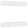 TV staliukas Televizoriaus spintelės, 4vnt., baltos, 100x30x30cm, mediena