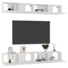 TV staliukas Televizoriaus spintelės, 4vnt., baltos, 100x30x30cm, mediena
