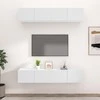 TV staliukas Televizoriaus spintelės, 4vnt., baltos, 80x30x30cm, mediena