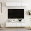 TV staliukas Televizoriaus spintelės, 4vnt., baltos, 80x30x30cm, mediena