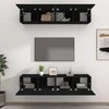 TV staliukas Televizoriaus spintelės, 4vnt., juodos, 80x30x30cm, mediena