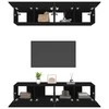 TV staliukas Televizoriaus spintelės, 4vnt., juodos, 80x30x30cm, mediena