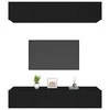 TV staliukas Televizoriaus spintelės, 4vnt., juodos, 80x30x30cm, mediena