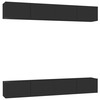 TV staliukas Televizoriaus spintelės, 4vnt., juodos, 100x30x30cm, mediena