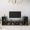 TV staliukas Televizoriaus spintelės, 4vnt., pilkos, 72x35x36,5cm, mediena