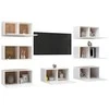 TV staliukas Televizoriaus spintelės, 7vnt., baltos, 30,5x30x60cm, mediena