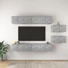 TV staliukas Televizoriaus spintelių komplektas, 8 dalių, betono, mediena
