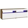 TV staliukas TV spintelės su LED, 2vnt., dūminio ąžuolo, 60x35x40cm