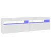 TV staliukas Televizoriaus spintelės su LED, 2vnt., baltos, 75x35x40cm