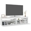 TV staliukas Televizoriaus spintelės su LED, 2vnt., baltos, 75x35x40cm