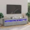 TV staliukas Televizoriaus spintelės su LED, 2vnt., pilkos, 75x35x40cm