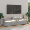 TV staliukas Televizoriaus spintelės su LED, 2vnt., pilkos, 75x35x40cm