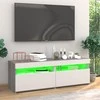 TV staliukas TV spintelės su LED, 2vnt., pilkos ąžuolo, 60x35x40cm