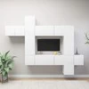 TV staliukas Televizoriaus spintelių komplektas, 10 dalių, baltas, mediena