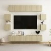 TV staliukas Televizoriaus spintelių komplektas, 10 dalių, ąžuolo, mediena