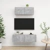 TV staliukas Televizoriaus spintelių komplektas, 2 dalių, betono, mediena