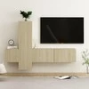 TV staliukas Televizoriaus spintelių komplektas, 3 dalių, ąžuolo, mediena
