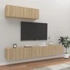TV staliukas Televizoriaus spintelių komplektas, 3 dalių, ąžuolo, mediena