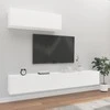 TV staliukas Televizoriaus spintelių komplektas, 3 dalių, baltas, mediena