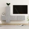 TV staliukas Televizoriaus spintelių komplektas, 3 dalių, betono, mediena