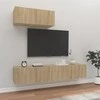 TV staliukas Televizoriaus spintelių komplektas, 3 dalių, ąžuolo, mediena