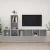 TV staliukas Televizoriaus spintelių komplektas, 3 dalių, betono pilkas, MDP