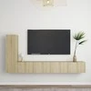 TV staliukas Televizoriaus spintelių komplektas, 3 dalių, ąžuolo, mediena