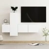 TV staliukas Televizoriaus spintelių komplektas, 3 dalių, baltas, mediena
