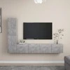 TV staliukas Televizoriaus spintelių komplektas, 4 dalių, betono pilkas, MDP