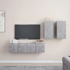 TV staliukas Televizoriaus spintelių komplektas, 4 dalių, betono pilkas, MDP