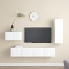 TV staliukas Televizoriaus spintelių komplektas, 4 dalių, baltas, mediena