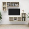 TV staliukas Televizoriaus spintelių komplektas, 4 dalių, ąžuolo, mediena