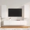 TV staliukas Televizoriaus spintelių komplektas, 4 dalių, baltas, mediena
