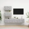 TV staliukas Televizoriaus spintelių komplektas, 4 dalių, betono, mediena