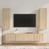 TV staliukas Televizoriaus spintelių komplektas, 4 dalių, ąžuolo, mediena