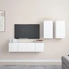 TV staliukas Televizoriaus spintelių komplektas, 4 dalių, baltas, mediena