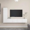 TV staliukas Televizoriaus spintelių komplektas, 4 dalių, baltas, mediena
