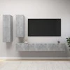 TV staliukas Televizoriaus spintelių komplektas, 4 dalių, betono, mediena