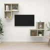 TV staliukas Televizoriaus spintelių komplektas, 4 dalių, ąžuolo, mediena