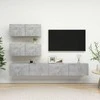 TV staliukas Televizoriaus spintelių komplektas, 4 dalių, betono, mediena