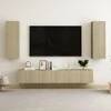 TV staliukas Televizoriaus spintelių komplektas, 5 dalių, ąžuolo, mediena