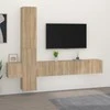 TV staliukas Televizoriaus spintelių komplektas, 5 dalių, ąžuolo, mediena