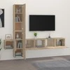 TV staliukas Televizoriaus spintelių komplektas, 5 dalių, ąžuolo, mediena